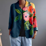 Marissa | Painterly Floral Open-Front Jacket