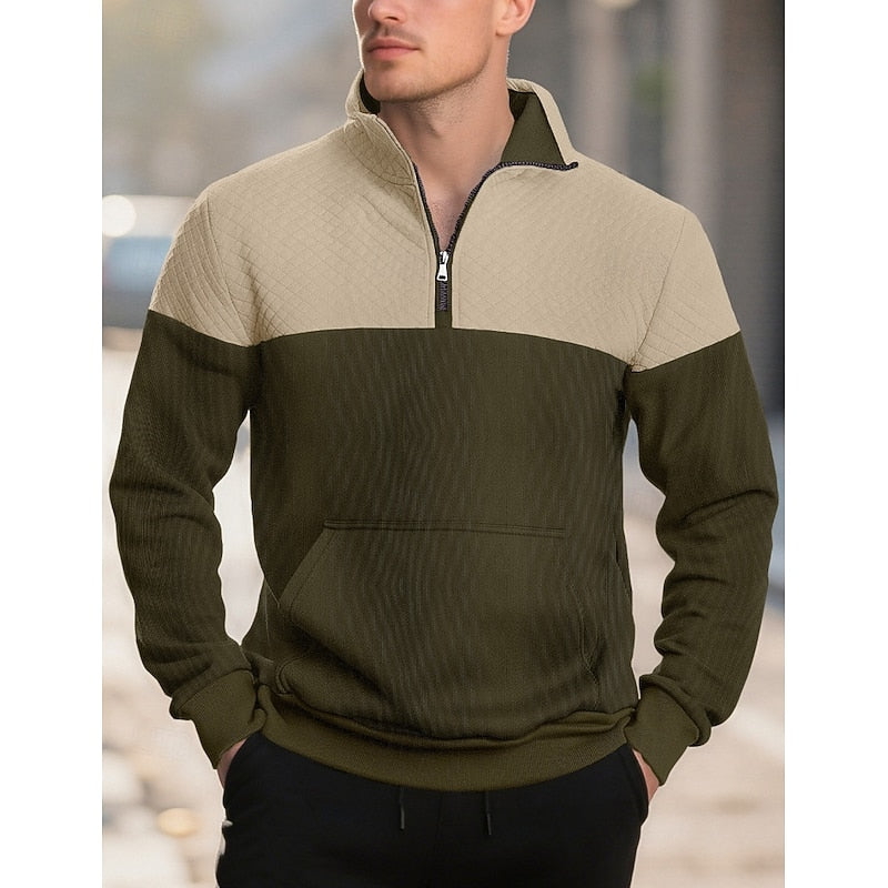 Spencer | Colour-Block Quarter-Zip Sweatshirt