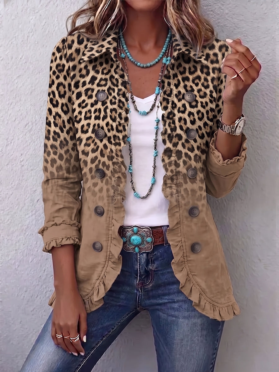 Nadia | Ruffled Leopard-Print Jacket