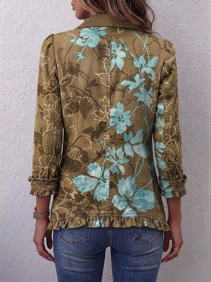 Adrienne | Ruffle-Trim Floral Jacket