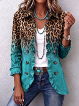 Farrah | Ombré Ruffle-Trim Jacket