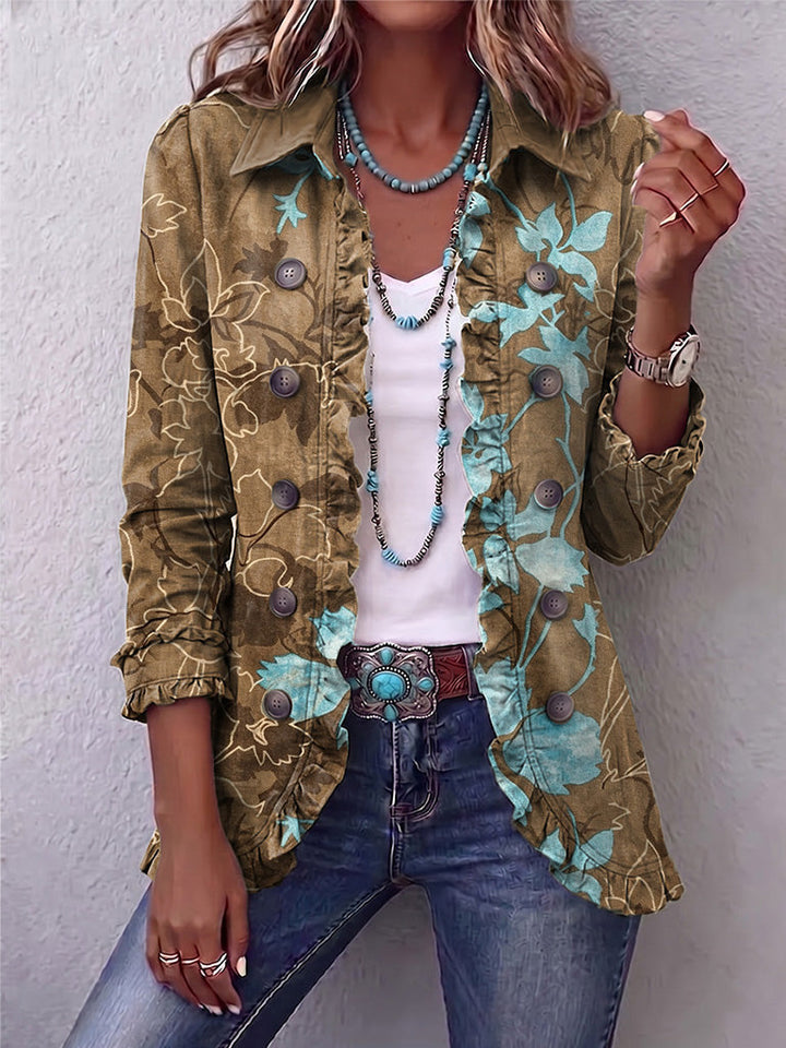 Adrienne | Ruffle-Trim Floral Jacket