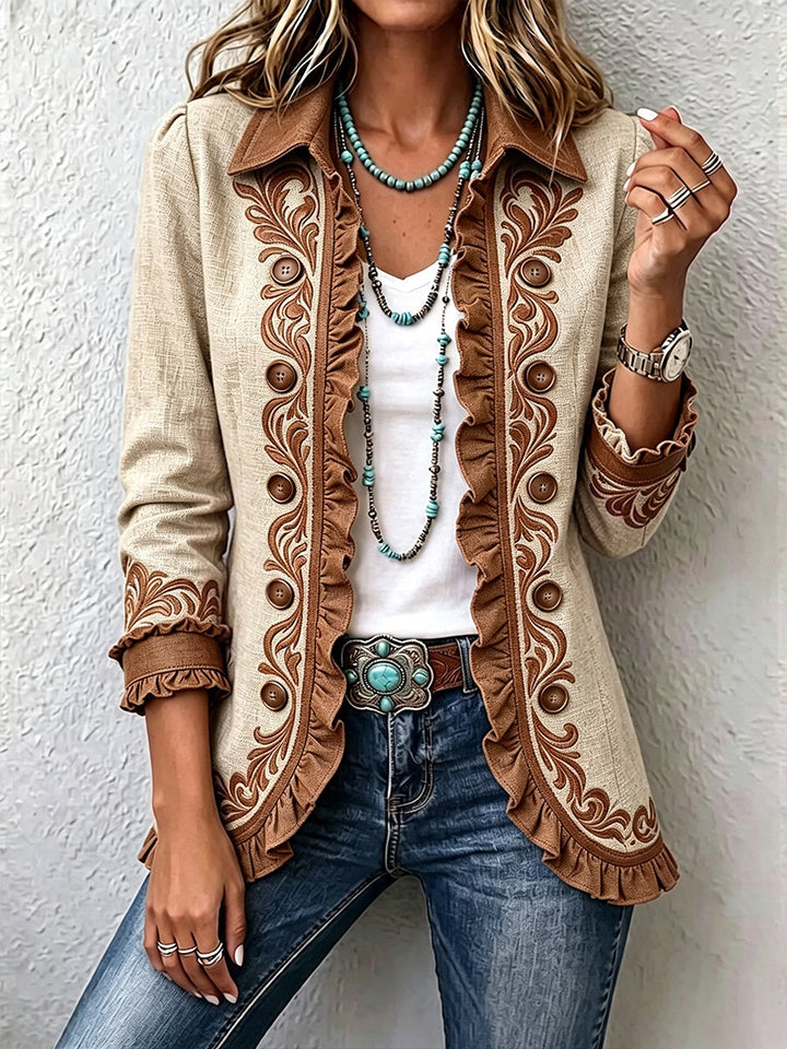 Marigold | Ornate Ruffled Western Jacket