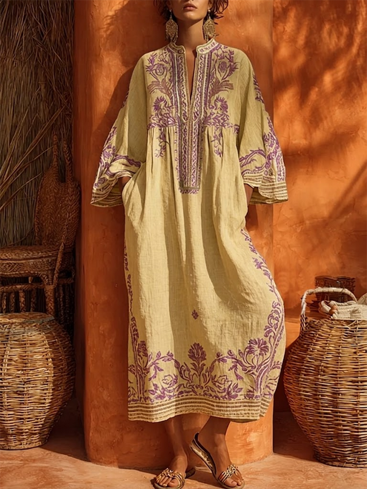 Alma | Bohemian Embroidered Maxi Dress