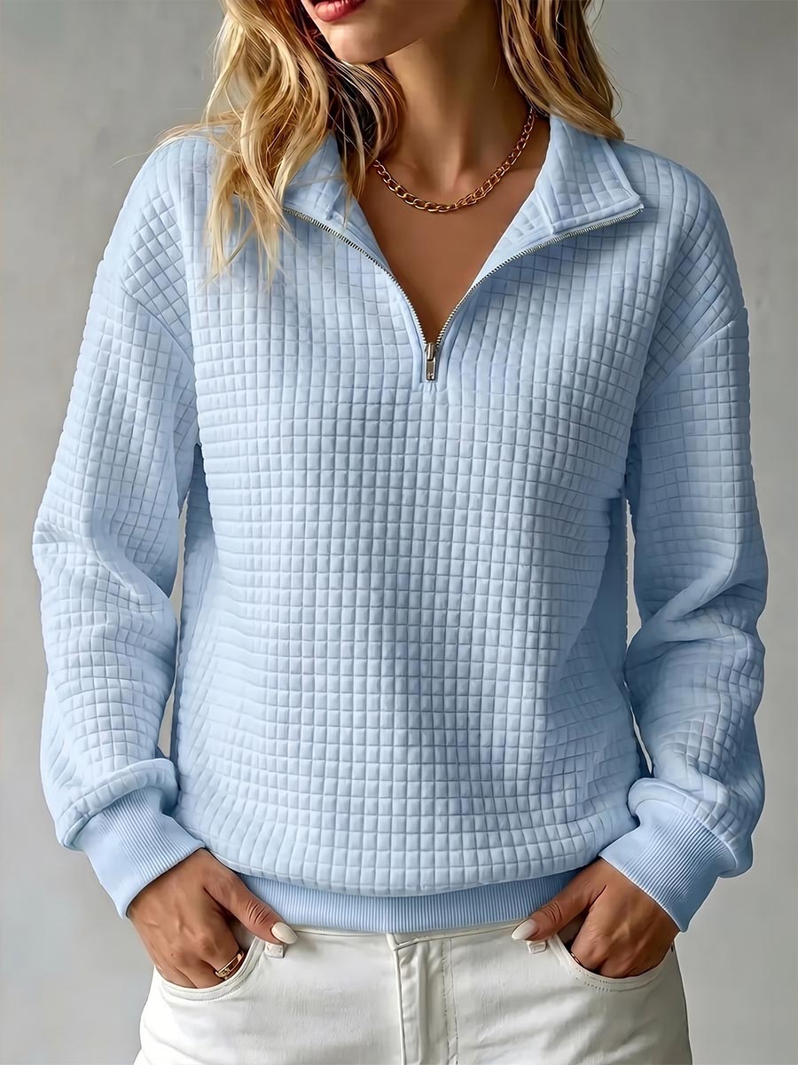 Seraphina | Textured Half-Zip Pullover