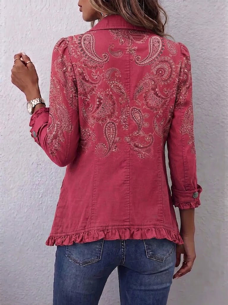 Vivien | Paisley Ruffle-Trim Jacket
