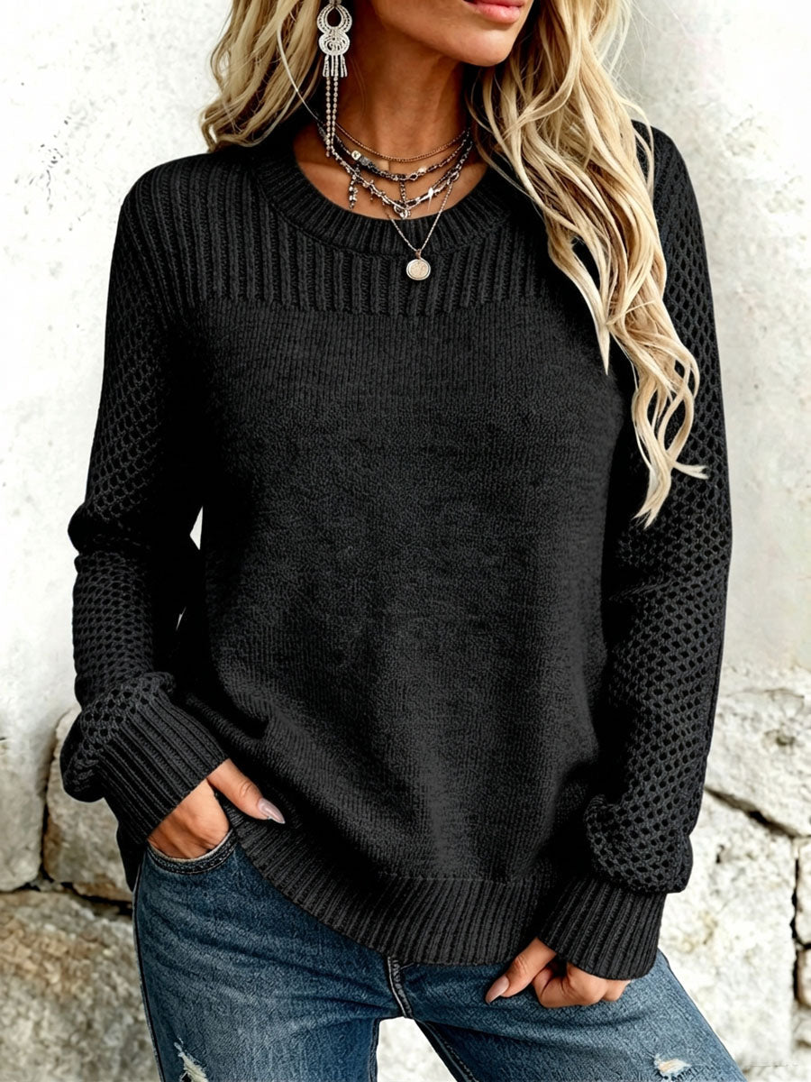 Amara | Textured Open-Knit Sleeve Jumper
