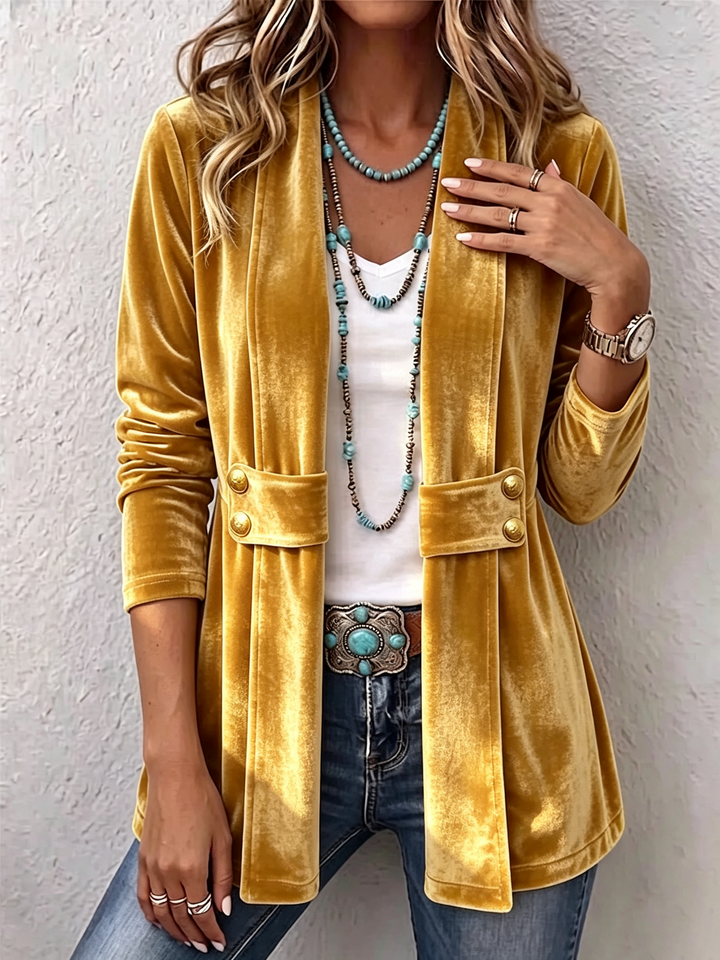 Marion | Vintage Lapel Open-Front Jacket