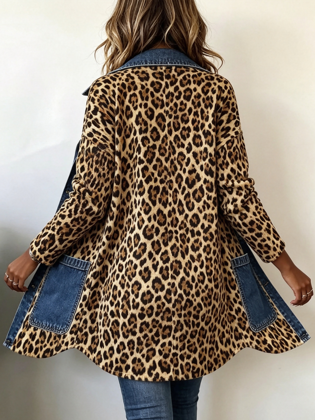 Roxane | Bold Animal-Print Contrast Longline Jacket