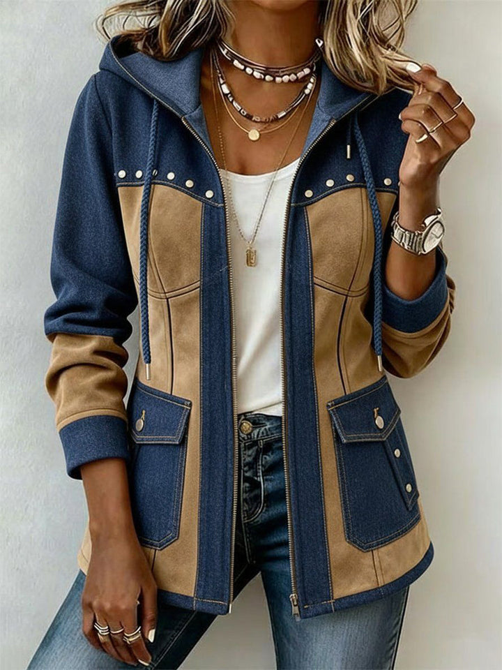 Marlene | Colour-Block Hooded Jacket