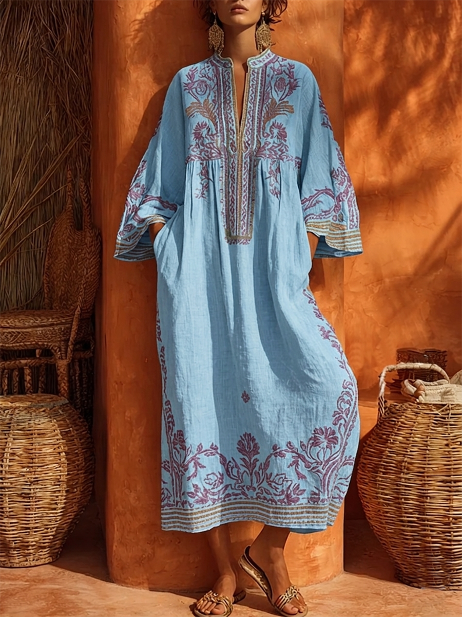 Alma | Bohemian Embroidered Maxi Dress