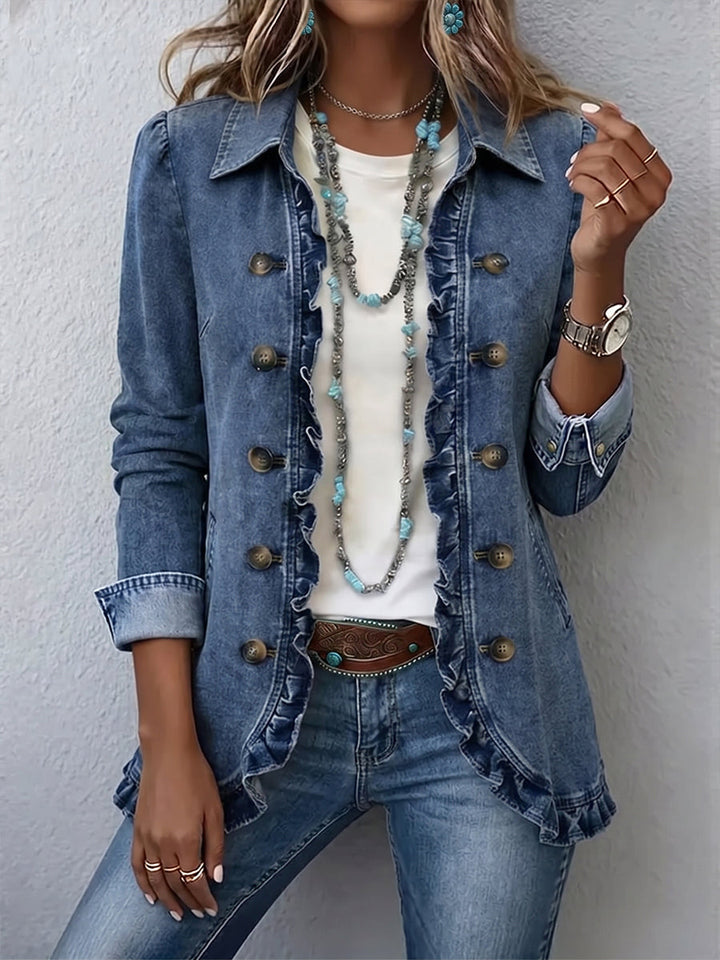 Sloane | Ruffle-Trim Buttoned Jacket
