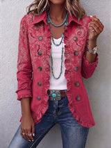 Vivien | Paisley Ruffle-Trim Jacket