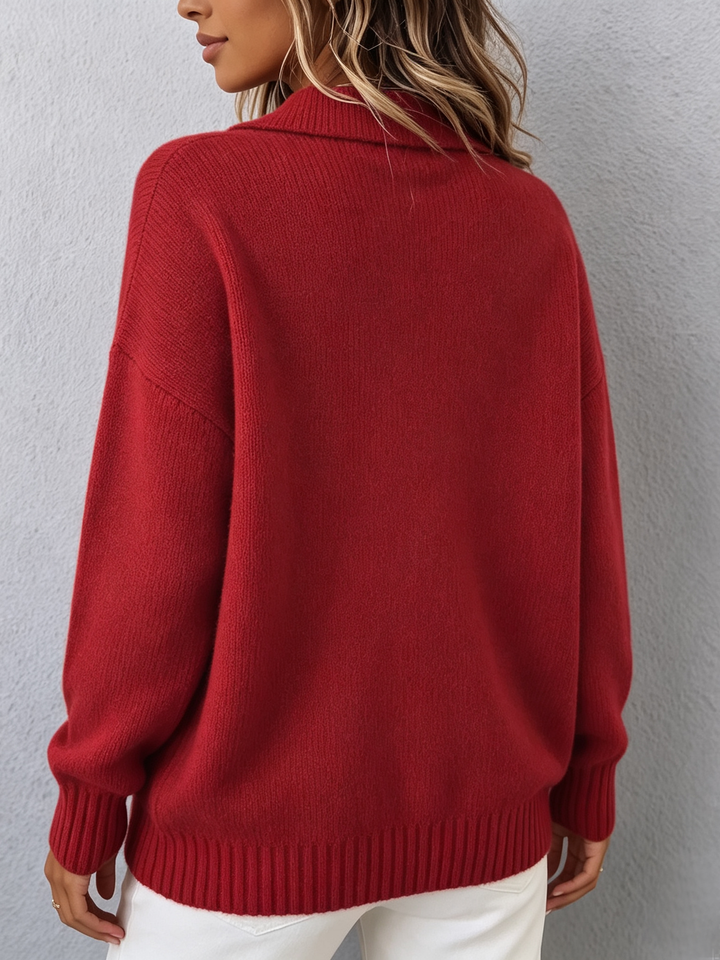 Saskia | Relaxed Collared Polo Sweater