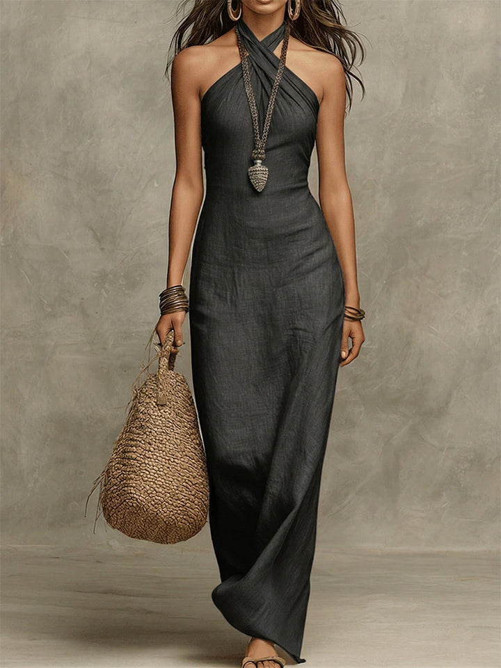Eliana | Flowing Halter Maxi Dress