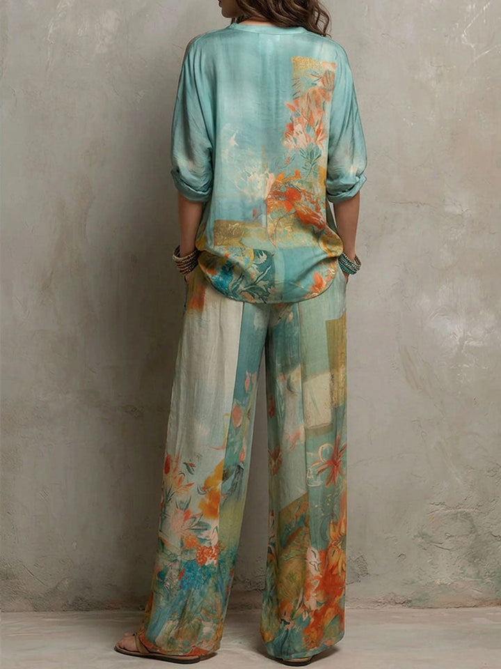 Faustine | Artful Wide-Leg Two-Piece Set