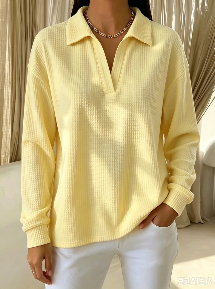 Anouk | Relaxed Waffle-Texture Polo Top