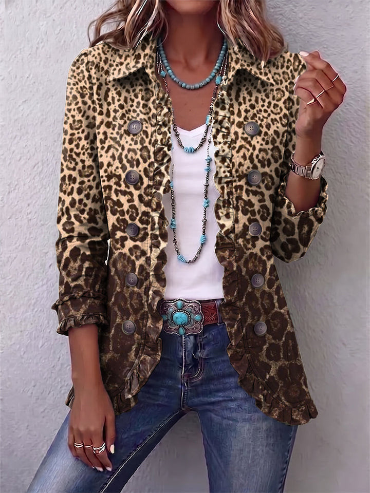 Talia | Ruffled Animal-Print Jacket