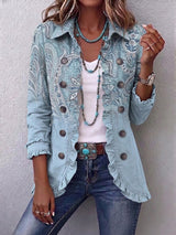 Willow | Paisley Ruffle-Trim Jacket