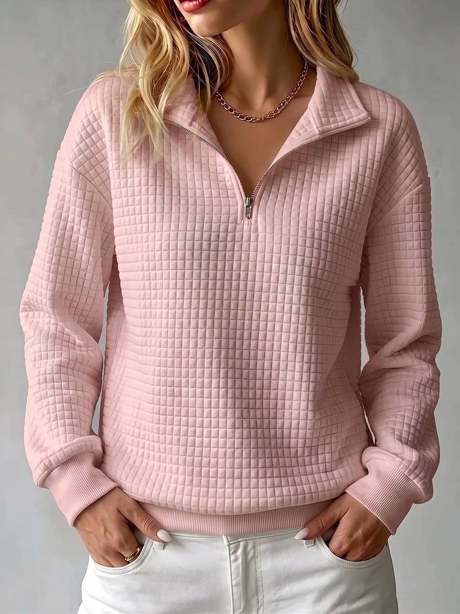 Seraphina | Textured Half-Zip Pullover