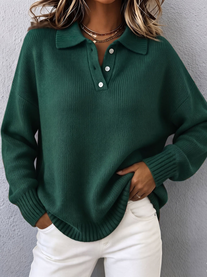 Saskia | Relaxed Collared Polo Sweater