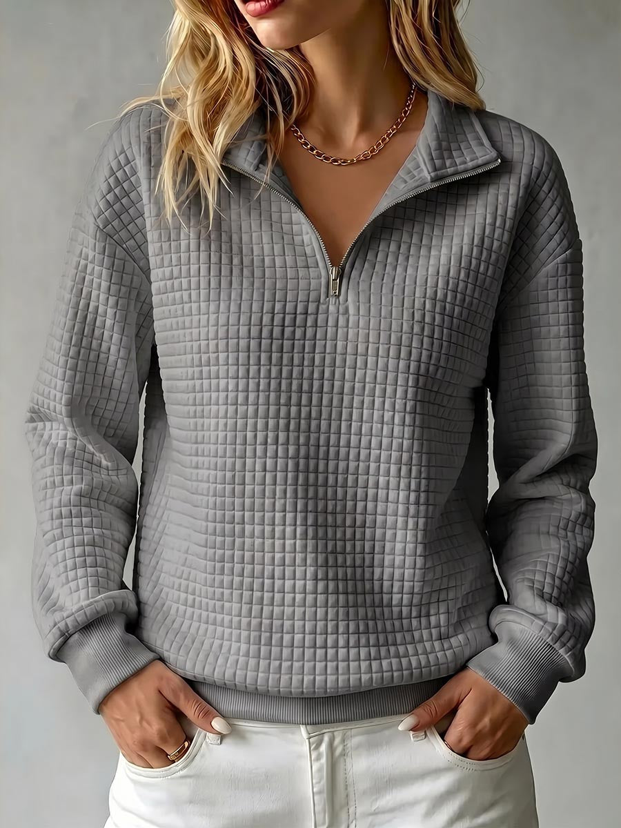 Seraphina | Textured Half-Zip Pullover