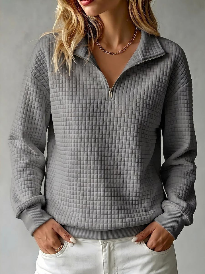Seraphina | Textured Half-Zip Pullover
