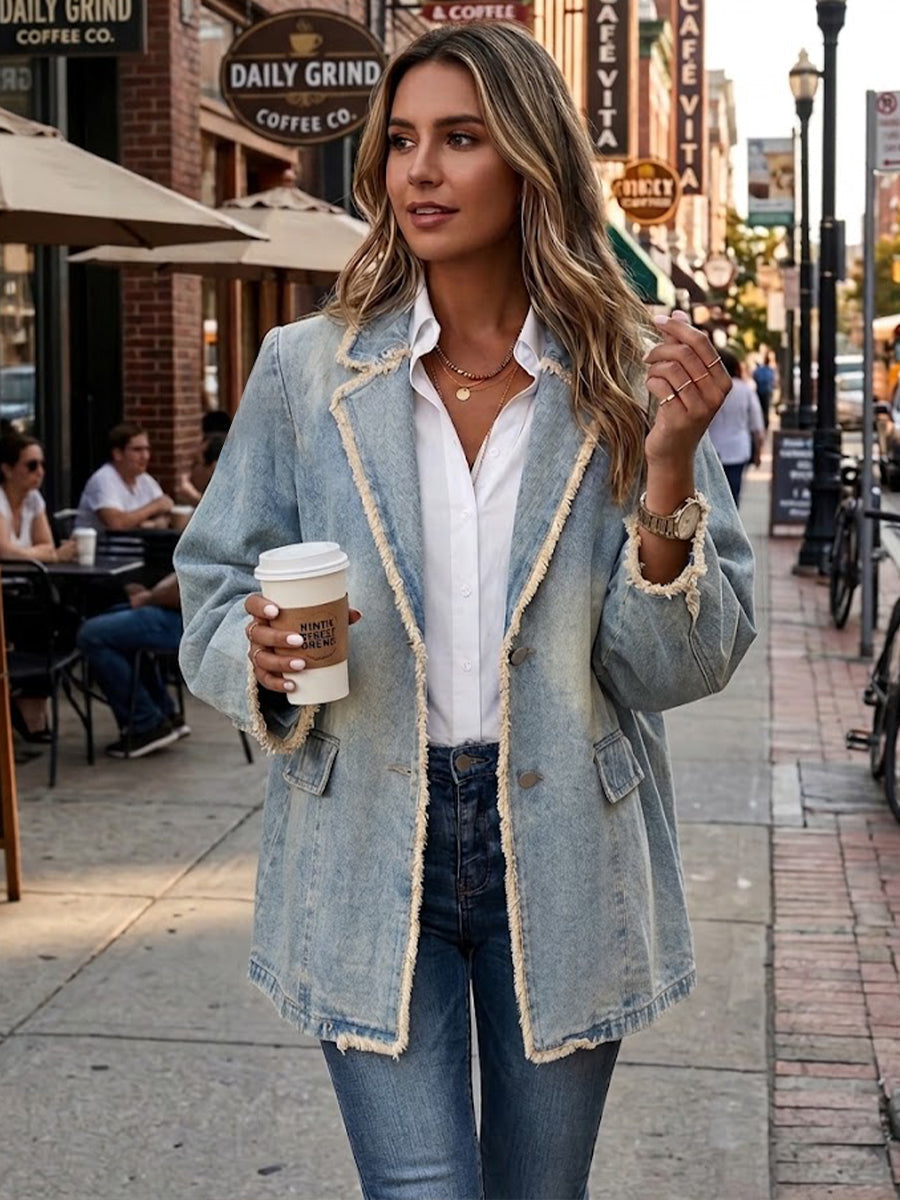 Lillian | Relaxed Frayed-Edge Blazer