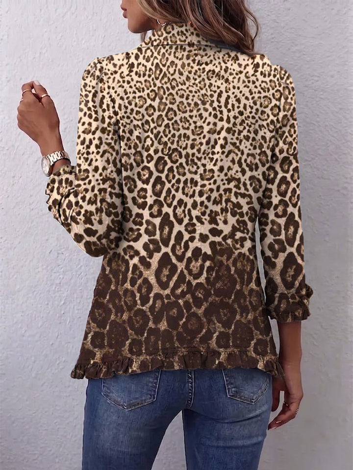 Talia | Ruffled Animal-Print Jacket