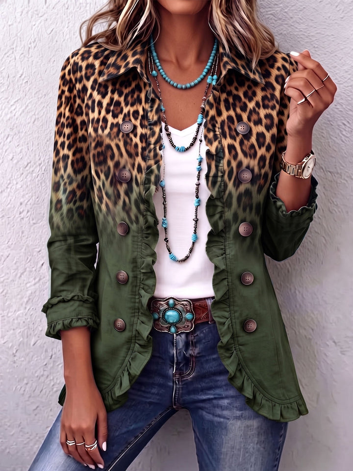 Farrah | Ombré Ruffle-Trim Jacket