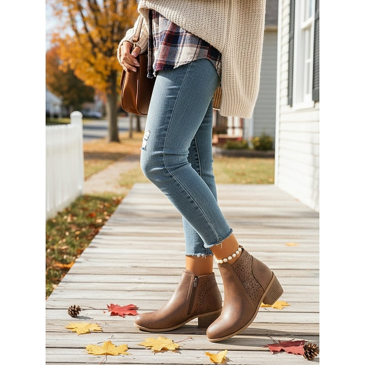Louise | Cutout Block-Heel Ankle Boots