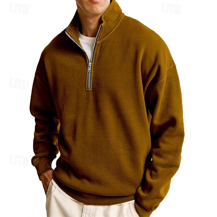 Foster | Quarter-Zip Stand Collar Sweatshirt