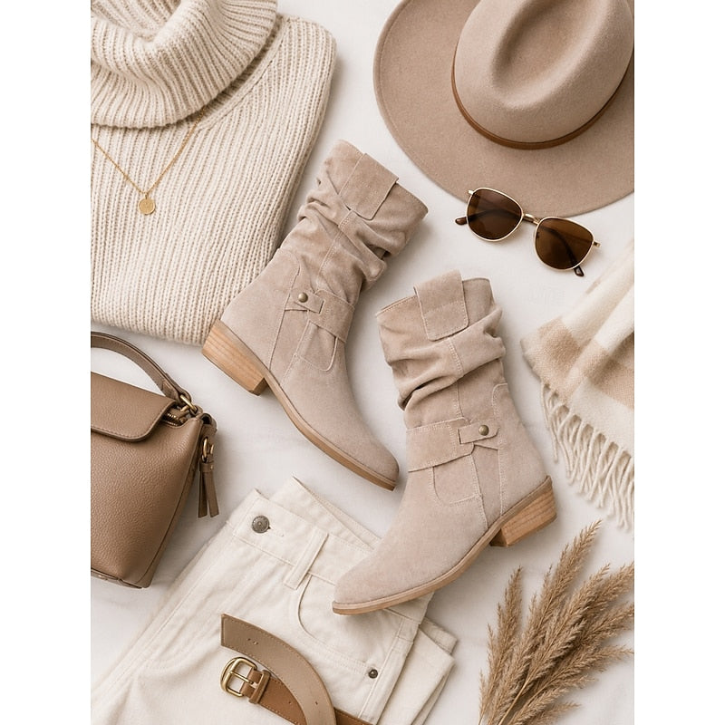 Tamsin | Slouchy Buckle Ankle Boots
