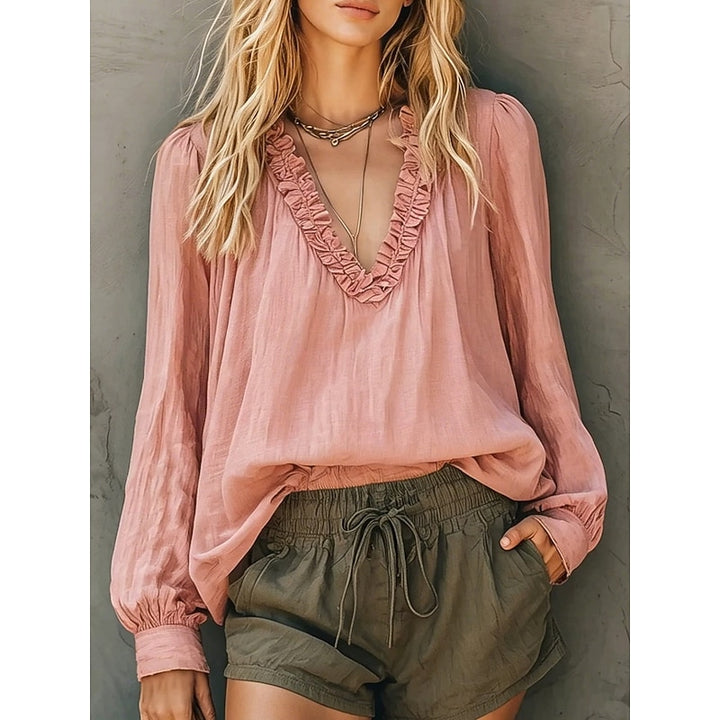 Lillian | Ruffled V-Neck Blouse