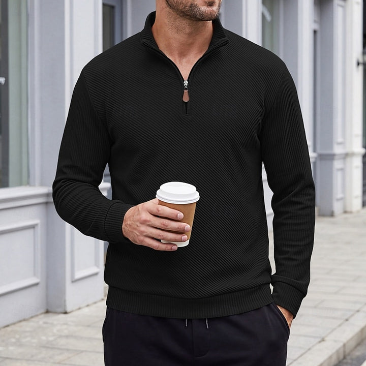 Harrison | Textured Quarter-Zip Pullover