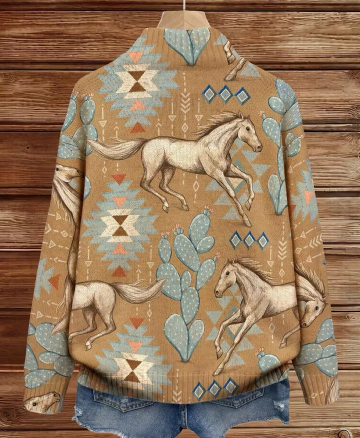 Alice | Western Print Zip Cardigan