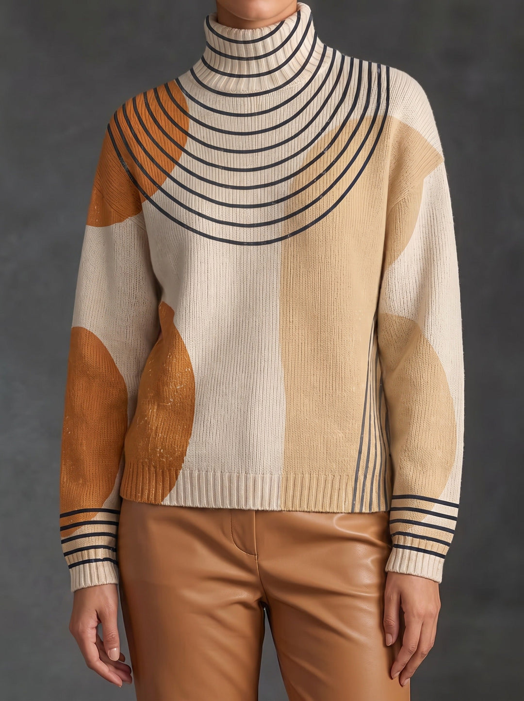 Gemma | Arc-Print Turtleneck