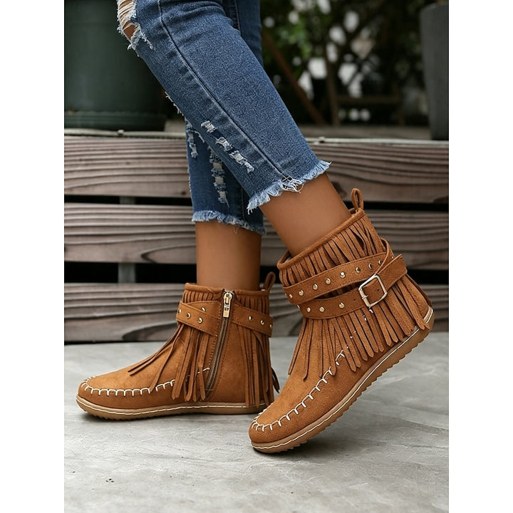 Frida | Fringed Western Ankle Boots