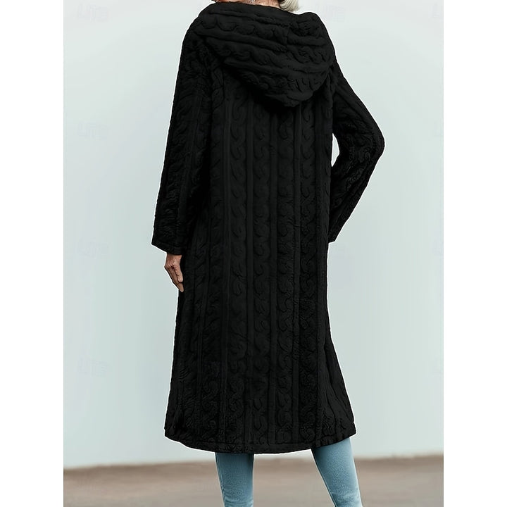 Karina | Long Hooded Open-Front Coat