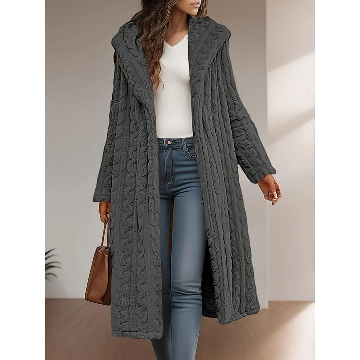 Karina | Long Hooded Open-Front Coat