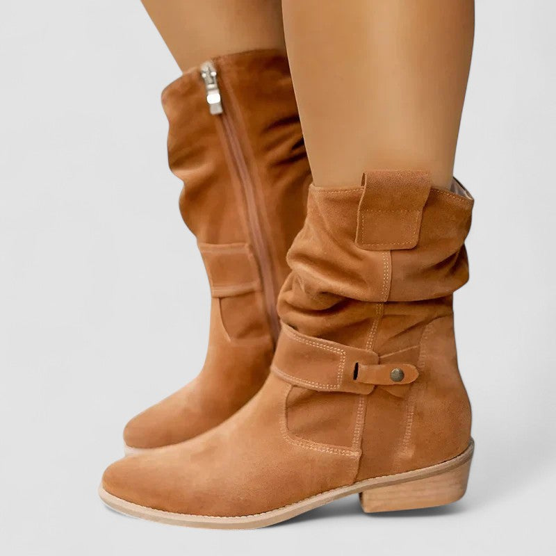 Gretchen | Slouchy Block-Heel Boots