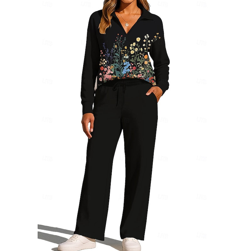 Loretta | Floral Collared Two-Piece Set