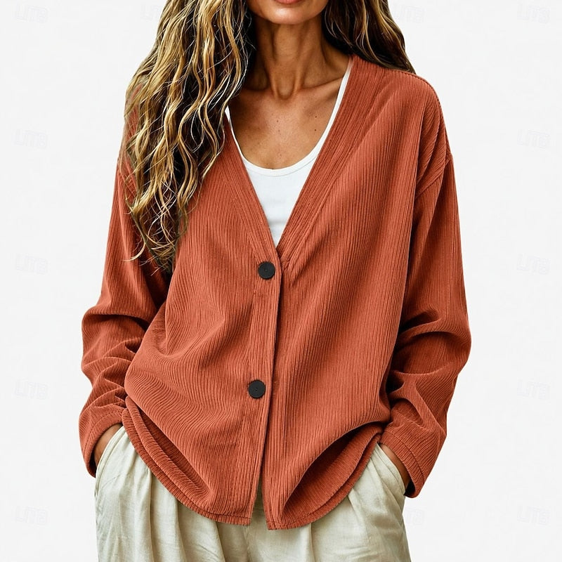 Sylvie | Ribbed Button-Front Cardigan