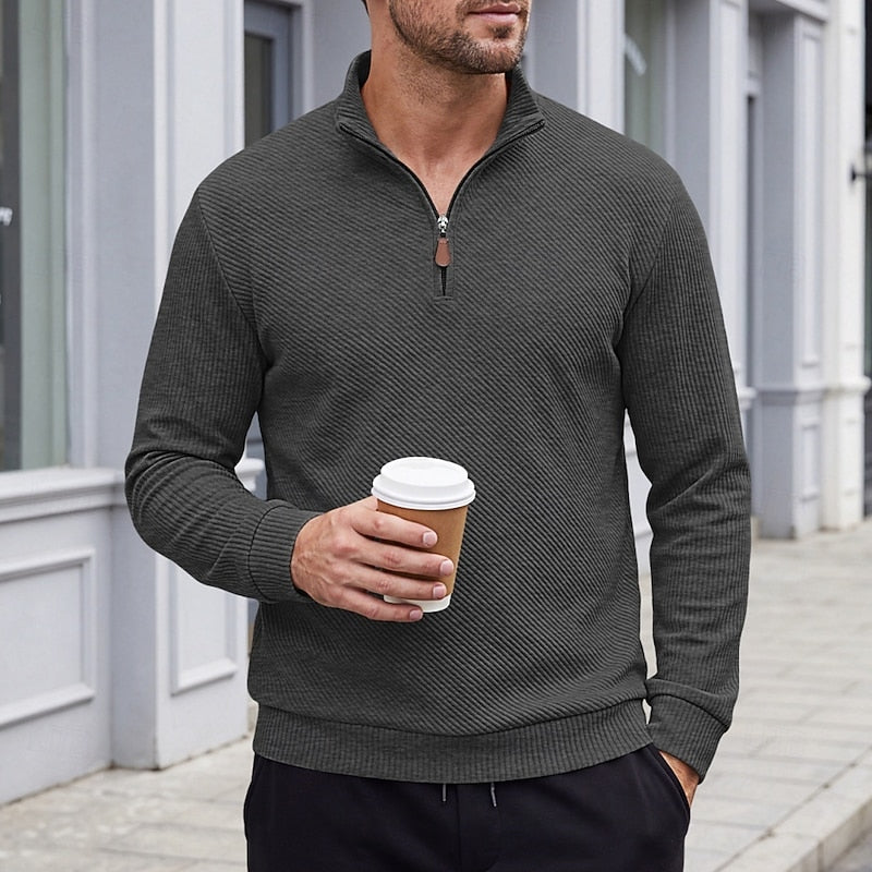 Harrison | Textured Quarter-Zip Pullover