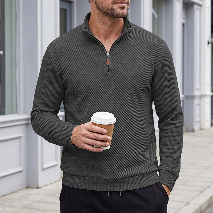 Harrison | Textured Quarter-Zip Pullover