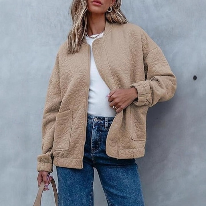 Nora | Textured Bomber Jacket