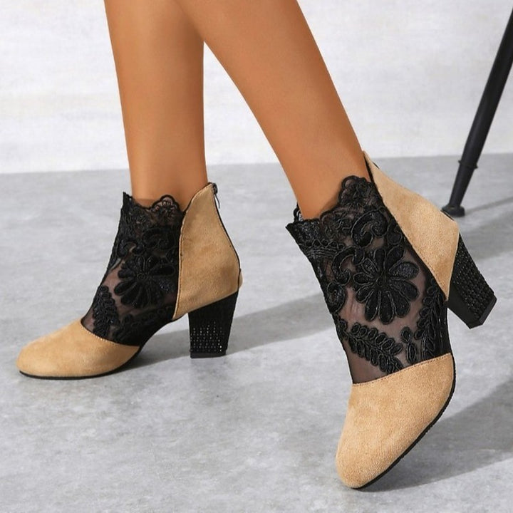 Ophelia | Floral Lace Ankle Boots