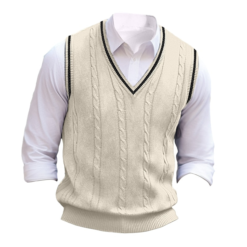 Sterling | Cable-Knit V-Neck Sweater Vest