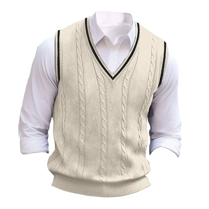 Sterling | Cable-Knit V-Neck Sweater Vest