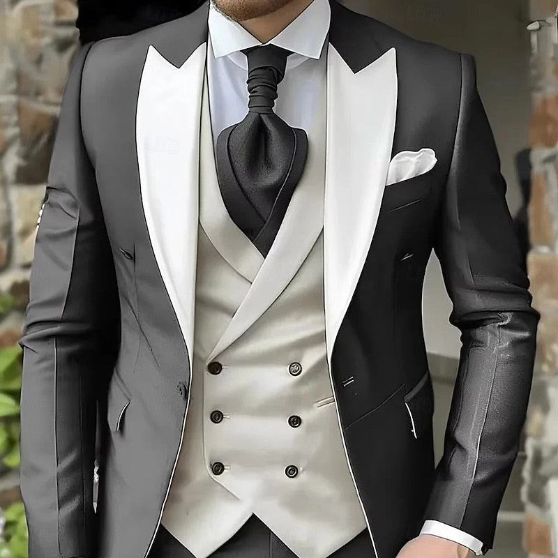 Cedric | Peaked-Lapel Tailored Three-Piece Set
